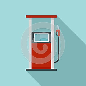 Fuel refill stand icon, flat style