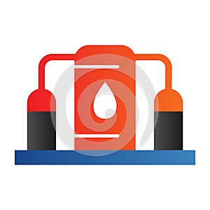Fuel storage flat icon. Underground reservoir system, flammable gas tanks station. Oil industry vector design concept