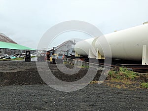 Fuel tank instalation in Alaska