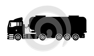 Fuel Tank Truck Industrial vehicle, heavy Equipment Silhouette
