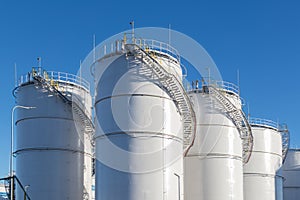 Fuel tanks at the tank farm.