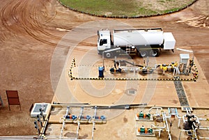 Fuel Truck at Filling Station