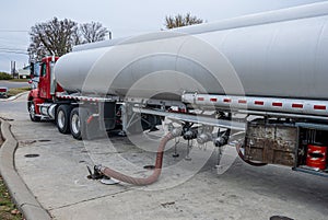 Fuel Truck Filling Underground Tank