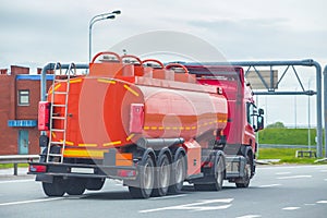 fuel truck on the highway