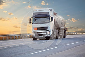 fuel truck on the highway