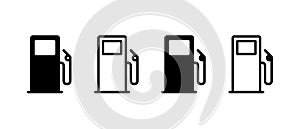 Fuel vector icons set. Outline gas station symbol collection