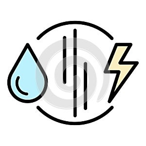 Fuel versus electricity icon color outline vector