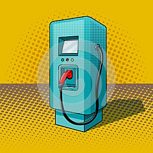 Fueling for electric vehicles pop art style vector