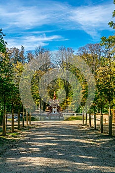 Fuente de las tazas bajas fountain at la Granja de San Ildefonso in Spain