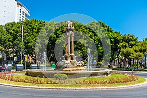 Fuente de los Peces fountain in Spanish town Almeria photo