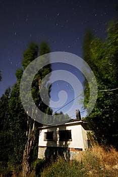 Fuente del Collado at night in Bustarviejo, Madrid, Spain photo