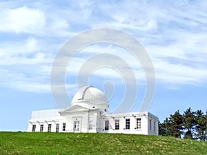 Fuertes Observatory sits high on a hill on campus photo