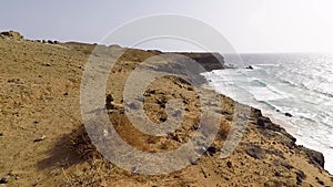 Fuerteventura, Canary islands, beach of black volcanic stone