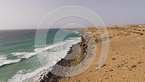 Fuerteventura, Canary islands, beach of black volcanic stone