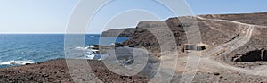 Fuerteventura, Canary islands, Spain, dirt road, 4x4, desert, landscape, nature, climate change, Pozo Negro, beach, black