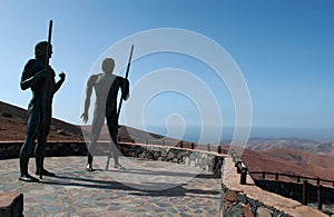 Fuerteventura, Canary Islands, Spain, viewpoint, nature, desert, landscape, Ayose, Guise, statue, public monument