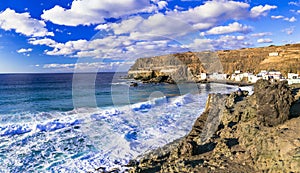 Beautiful Puertito de Molinos village,view with unique rocks and sea,Fuerteventura,Spain. photo