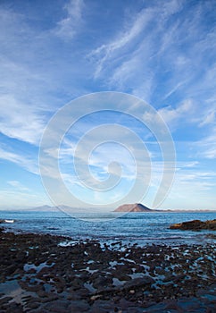 Fuerteventura, view towards Isla de Lobos