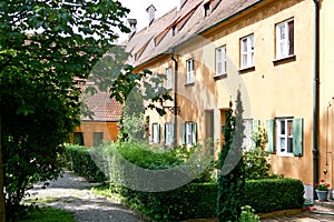 Fuggerei, Augsburg, Bayern, Germany