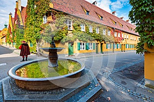 Fuggerei housing complex in Augsburg, Germany