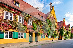 Fuggerei housing complex in Augsburg, Germany photo
