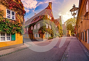 Fuggerei housing complex in Augsburg, Germany photo