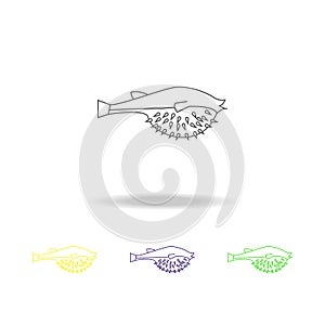 fugue multicolored icons. Element of popular sea animals icon. Premium quality graphic design outline icon. Signs and symbols outl