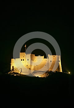 Fujairah Fort Floodlit at Night