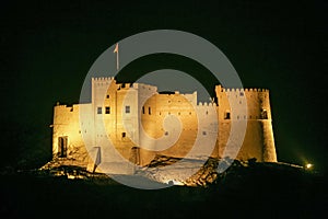 Fujairah Fort Floodlit at Night