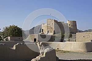 Fujairah Fort and ruins of old village, Fujairah, United Arab Emirates