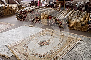 Carpet shop in Masafi Friday market on Dubai-Fujairah road