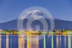 Fuji Lake Kawaguchiko at Night