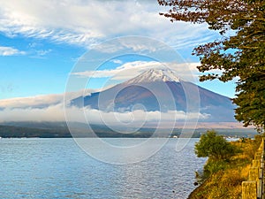 Fuji mountain with cloud in Kawaguchi-go