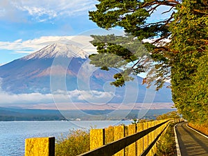 Fuji mountain with cloud in Kawaguchi-go