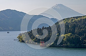 Fuji mountain and lake ashinoko.