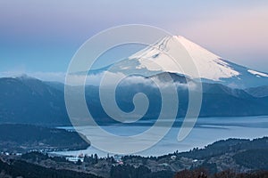 Fuji Mountain Lake Hakone Sunrise