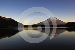 Fuji Mountain Reflection at Sunset, Lake Shoji, Japan