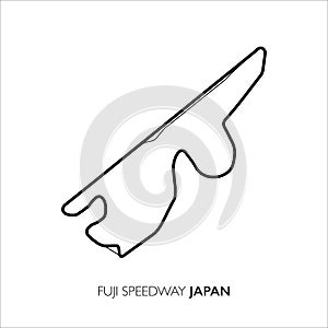 Fuji Speedway circuit, Japan. Motorsport race track vector map