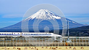Fuji and Train photo