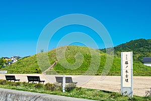 Fujinoki Kofun Tumulus in Nara, Japan.  It is estimated to date from the later half of the 6 century or