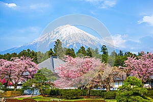 Fujinomiya, Shizuoka, Japan with Mt. Fuji photo