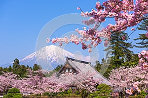 Fujinomiya, Shizuoka, Japan with Mt. Fuji photo