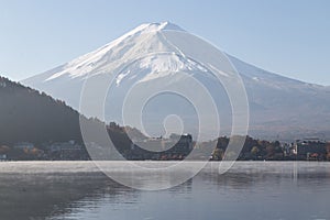 Fujiyama mountain in autumn seanson