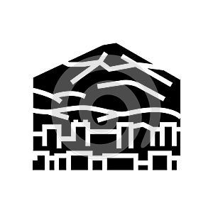 fujiyama mountain glyph icon vector illustration