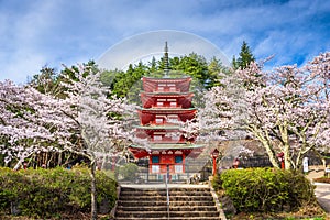 Fujiyoshida, Japan at Chureito Pagoda in Arakurayama Sengen Park photo