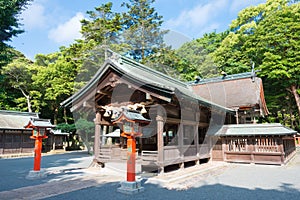 Munakata Taisha Nakatsugu Shrine in Oshima Island, Munakata, Fukuoka, Japan. It is part of UNESCO photo
