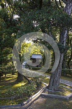 Path to the historical Shofokuji temple, the first zen temple in Japan