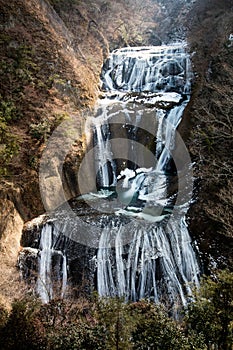 Fukuroda Falls is Ice waterfall in winter season , Ibaraki prefecture