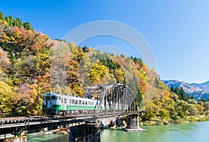 Fukushima Black Bridge Tadami River Japan