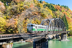 Fukushima Black Bridge Tadami River Japan